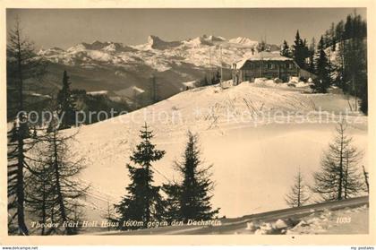 Tauplitz Theodor Karl Holl Haus gegen den Dachstein Winterpanorama