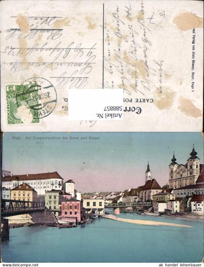 588857,Steyr Zusammenfluss der Enns und Steyr