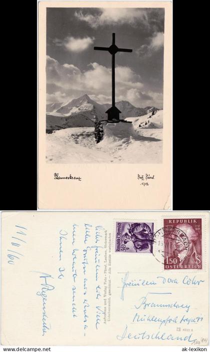 Ansichtskarte Wattens Lannerkreuz im Schnee 1960