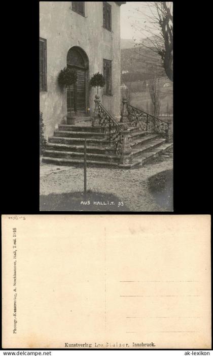 Hall in Tirol Solbad Hall Haus, Eingangsportal - Ziergeländer, Tirol 1916