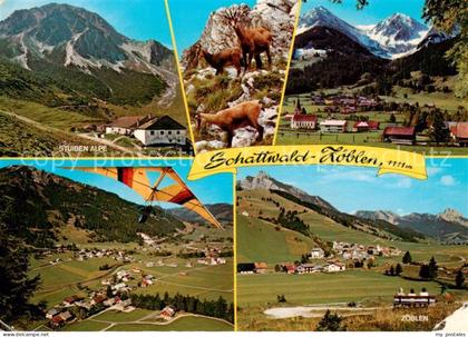 Schattwald Tirol AT mit Stuiben Alpe und Zoeblen