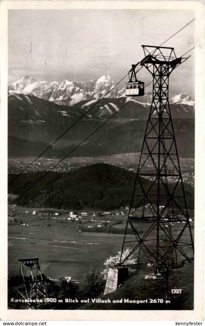 Villach/Kärnten - Villach, Kanzelbahn, Blick auf Villach und Mangart