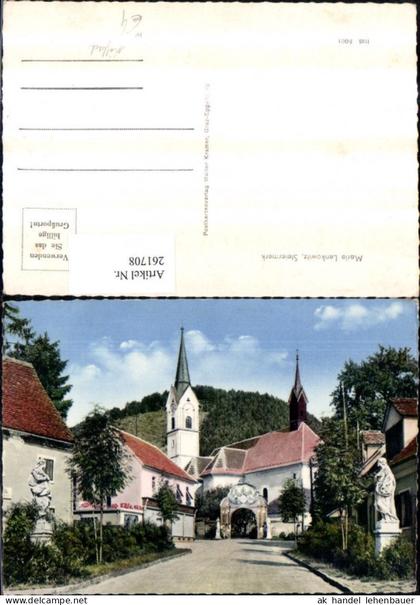 261708,Maria Lankowitz b. Köflach Straßenansicht Kirche Statuen