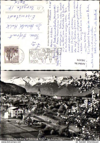 741474 Foto AK Götzis mit Schweizer Bergen pub Risch-Lau 3216