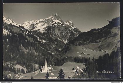 AK Schröcken, Ortsansicht mit dem Berg Schröcken