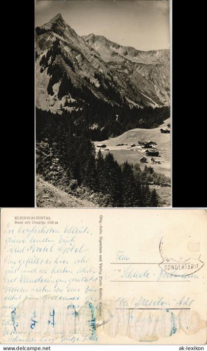 Ansichtskarte Kleinwalsertal-Mittelberg Kleinwalsertal Baad mit Unspitze 1956