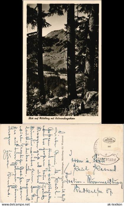 Kleinwalsertal-Mittelberg Blick auf Mittelberg mit Walmendingerhorn 1954