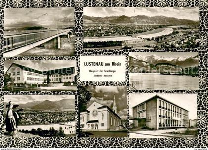 Lustenau Panorama Alpen Rheinbruecke Stickerei Industrie