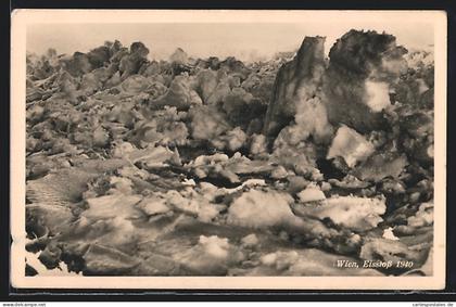 AK Wien, Gefrorene Massen beim Eisstoss 1940
