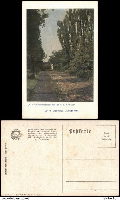 Ansichtskarte Grinzing-Wien Herbstsonne in Grinzing 1910