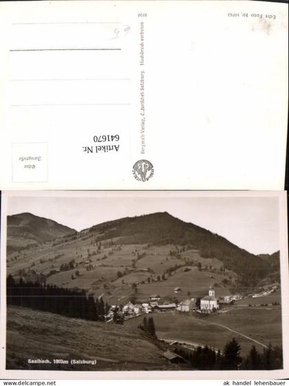 641670,Foto Ak Saalbach-Hinterglemm Saalbach Ansicht m. Kirche