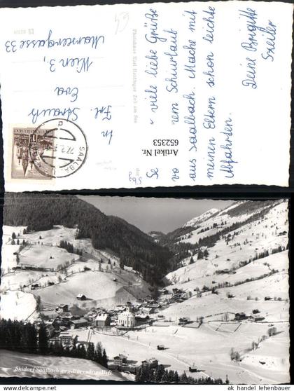 652353,Foto Ak Saalbach-Hinterglemm Saalbach geg. Bärenkogellift Winteransicht
