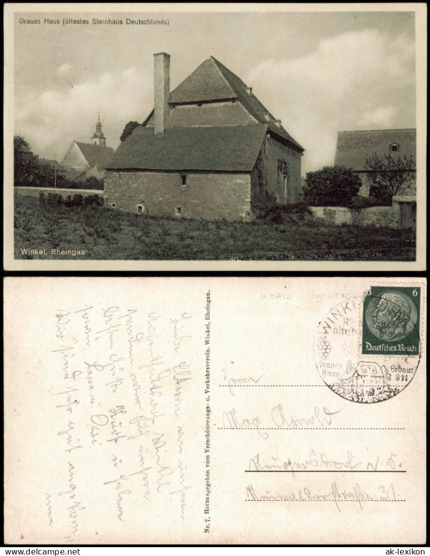 Oestrich-Winkel Graues Haus (ältestes Steinhaus Deutschlands) 1938