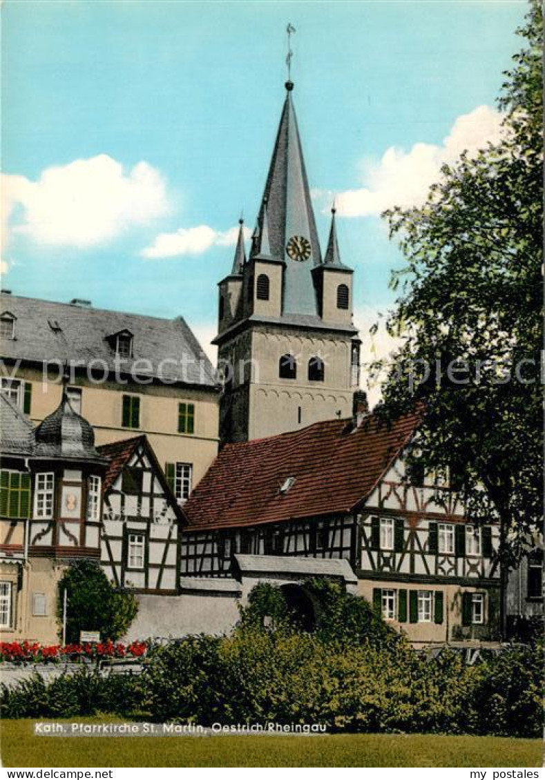 Oestrich-Winkel Katholische Pfarrkirche St Martin Fachwerkhaeuser