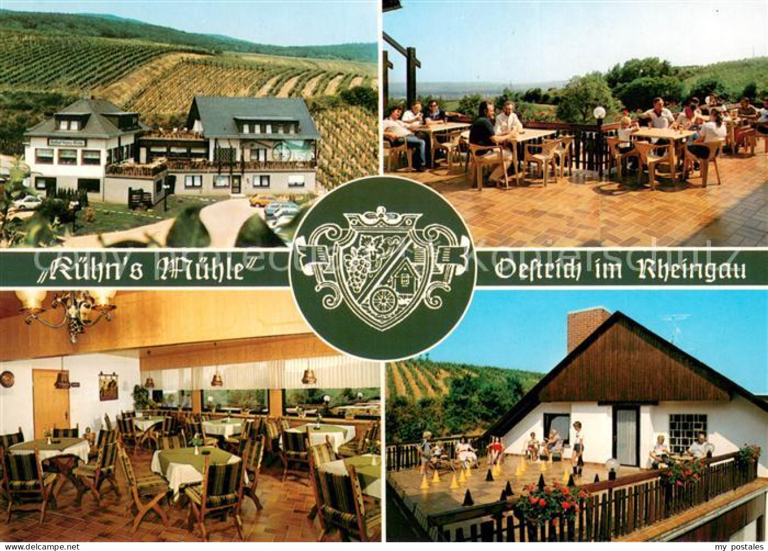 Oestrich-Winkel Pension Kuehn's Muehle Gaststaette Terrasse Weinberge