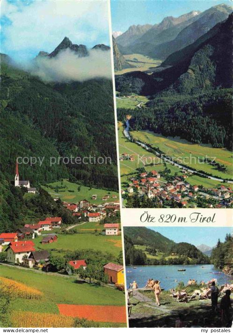 Oetz oetz Tirol AT Piburgersee Badesee Talblick Dorf Kirche Mehrbildkarte Badega