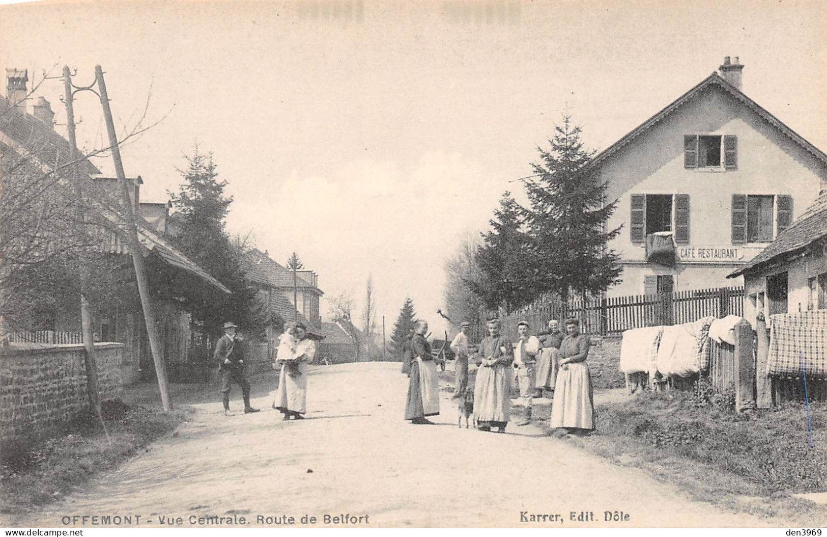 OFFEMONT (Territoire-de-Belfort) - Vue Centrale - Route de Belfort - Ecrit (2 scans)