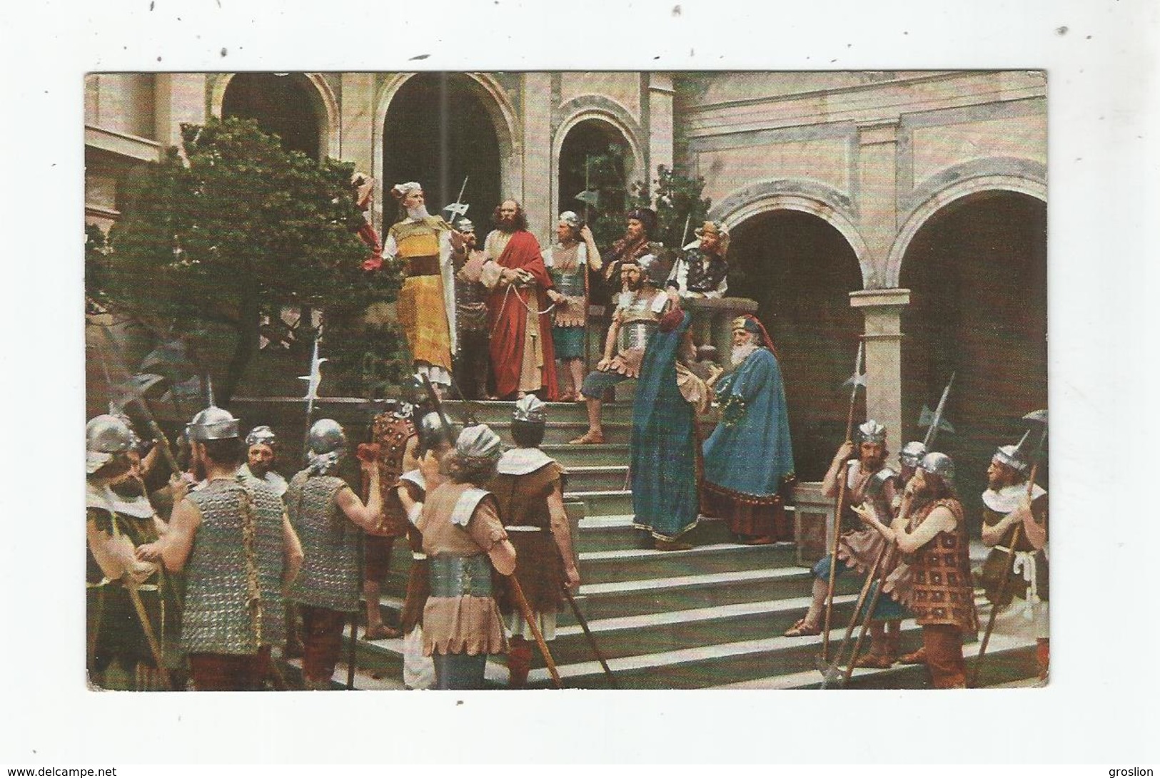 OFFIZIELLE POSTKARTE DER PASSIONSPIELE OBERAMMERGAU 1922 (23) JESUS VOR ANNAS