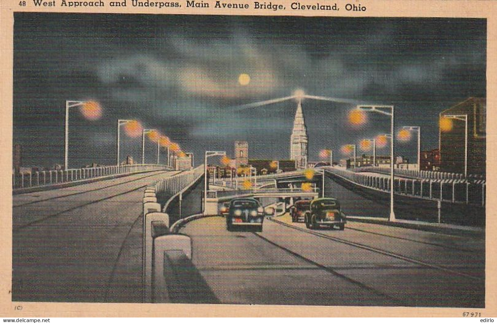 ***  OH ***  OHIO ***  West approach  and  underpass Main avenue Bridge CLEVELAND    written