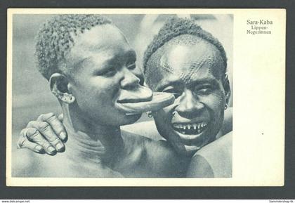Ansichtskarte Sara-Kaba, Afrikanerinnen Lippenteller , Tschad