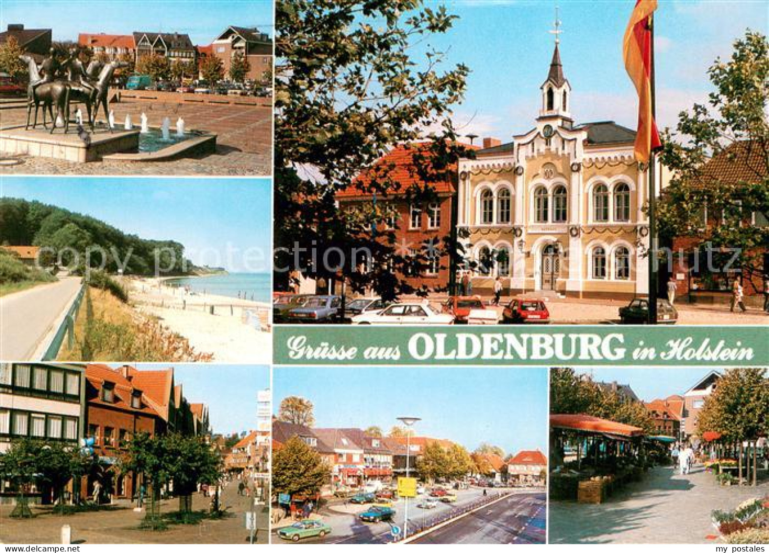 Oldenburg Holstein Reiterstandbild Rathaus Ortspartien Markt