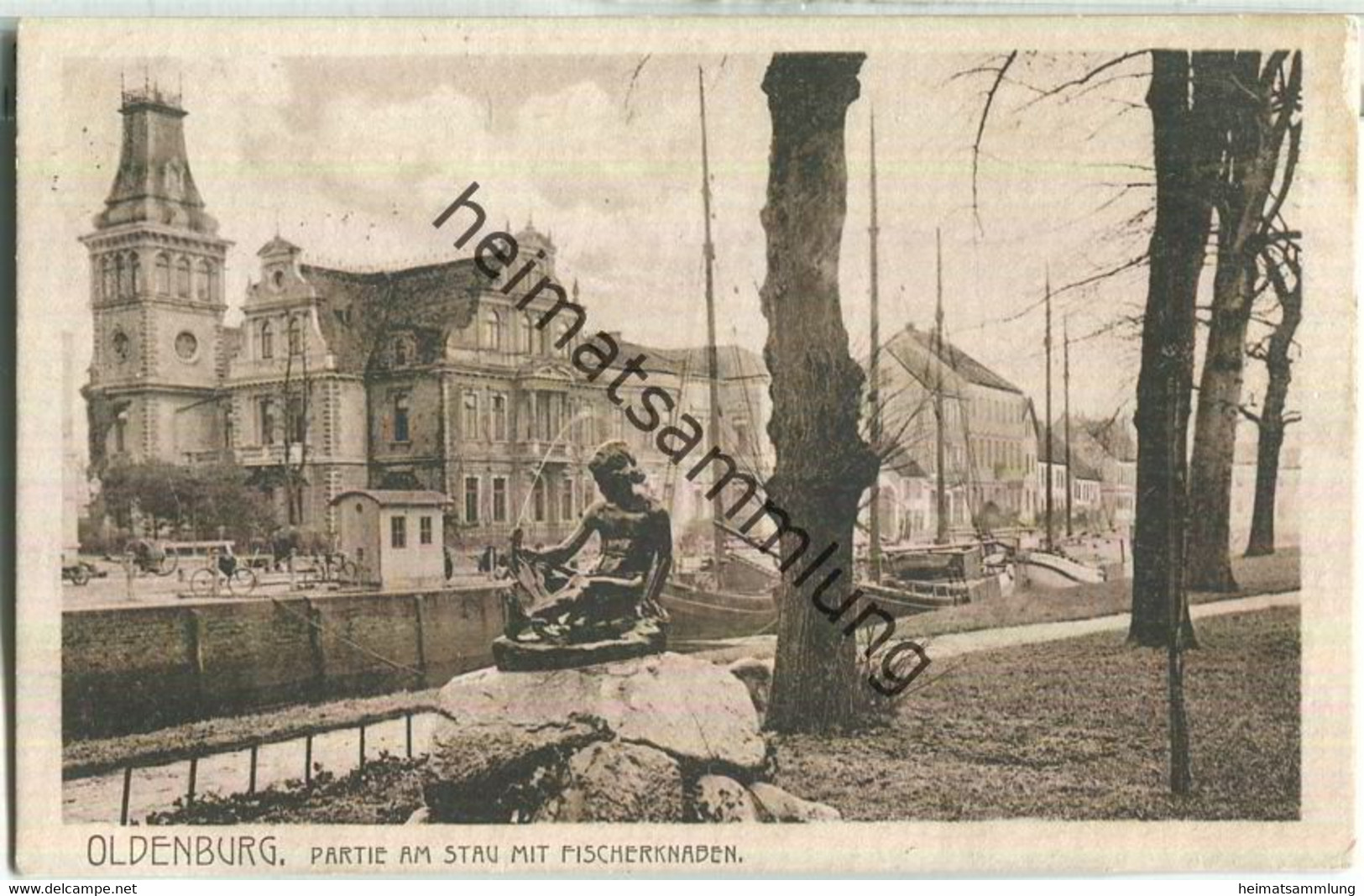 Oldenburg - Partie am Stau - Fischerknaben - Verlag Hermann Ch. Büsing Oldenburg