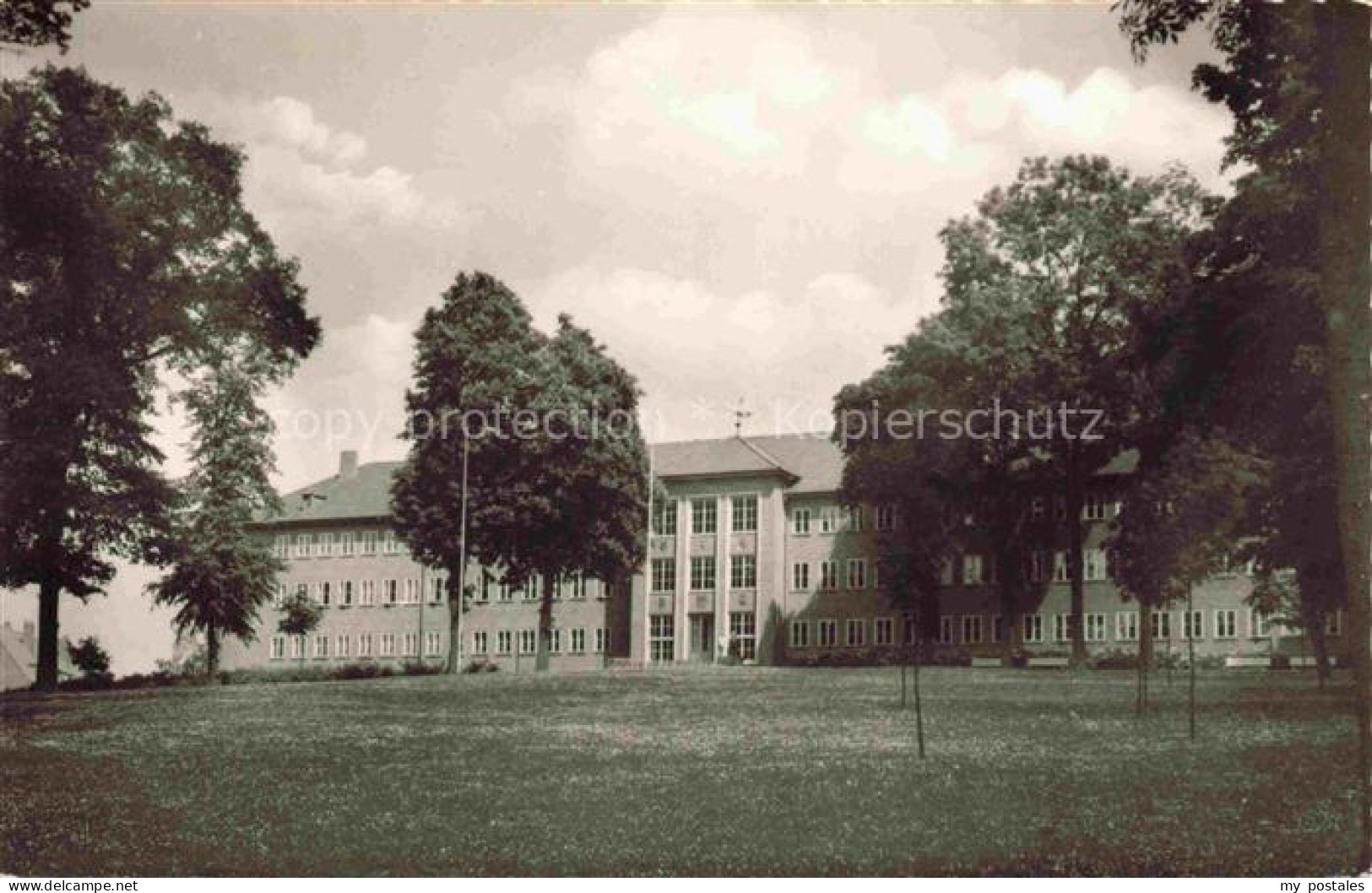 Oldesloe Bad Kreishaus Verwaltungsgebaeude Baeume Park Rasen Wiese