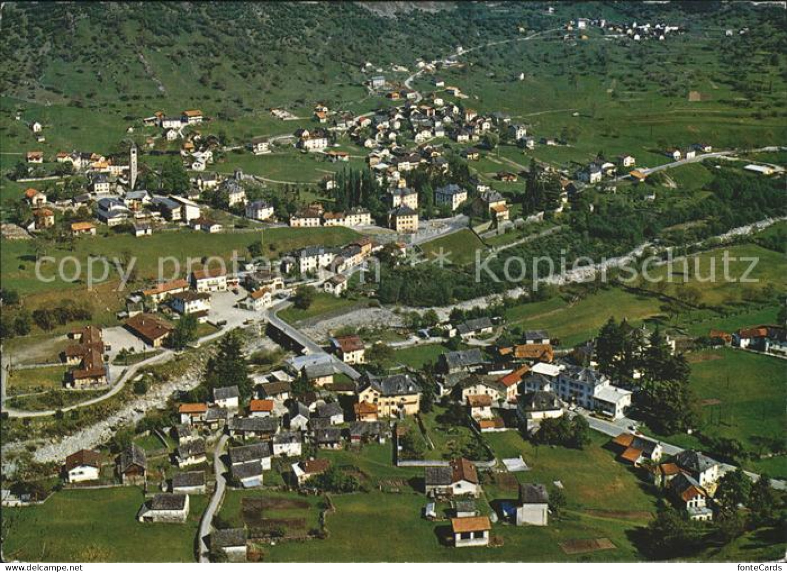 Olivone Fliegeraufnahme Val Blenio