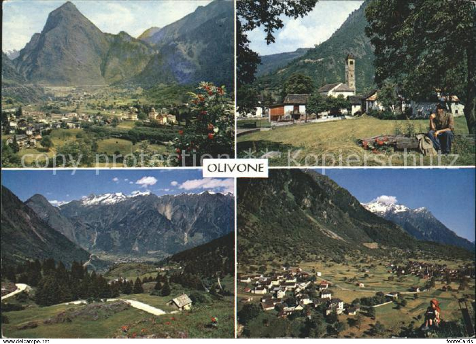 Olivone Panorama Dorfansicht Val Blenio