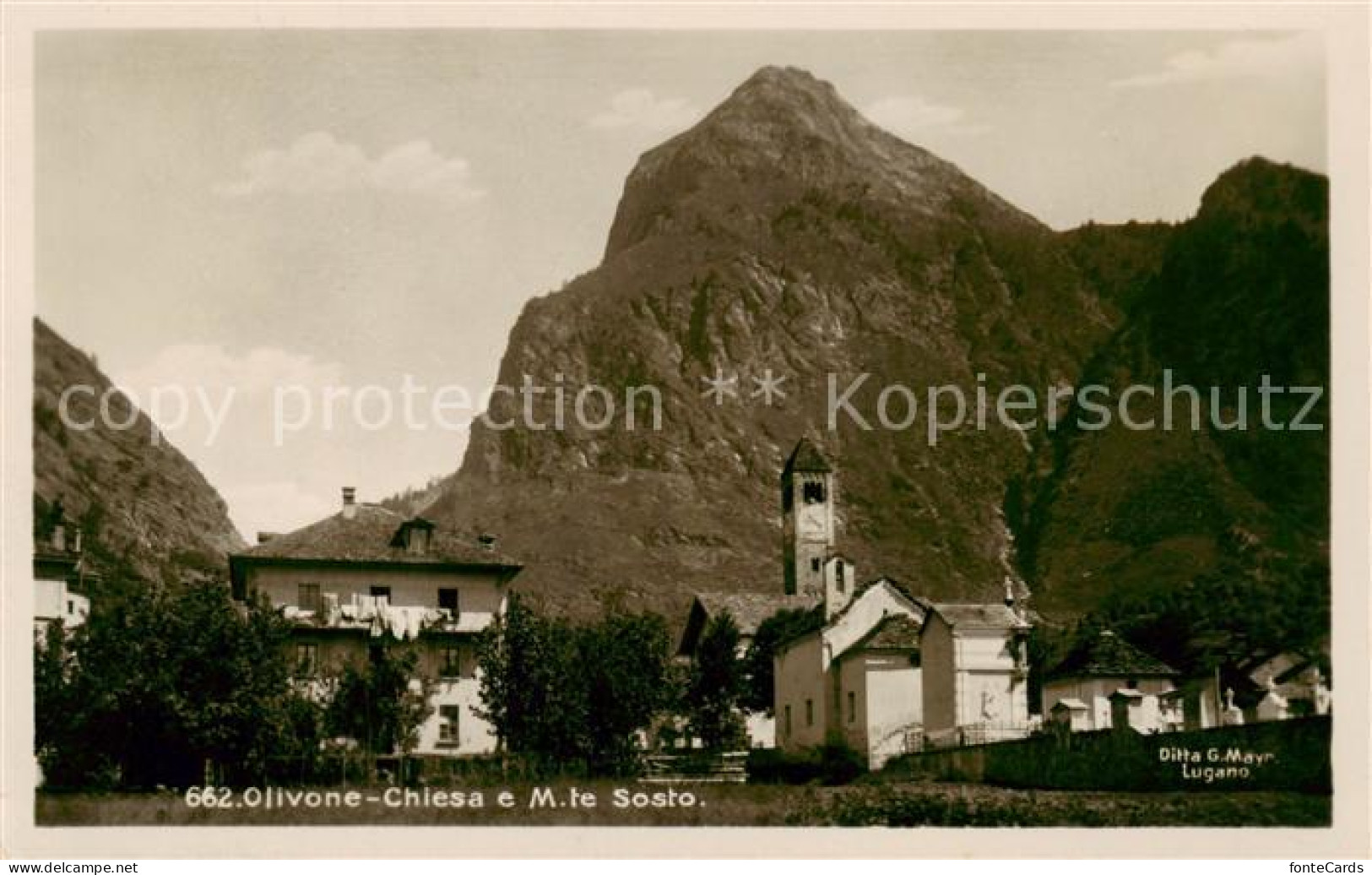 Olivone TI Chiesa e Monte Sosto