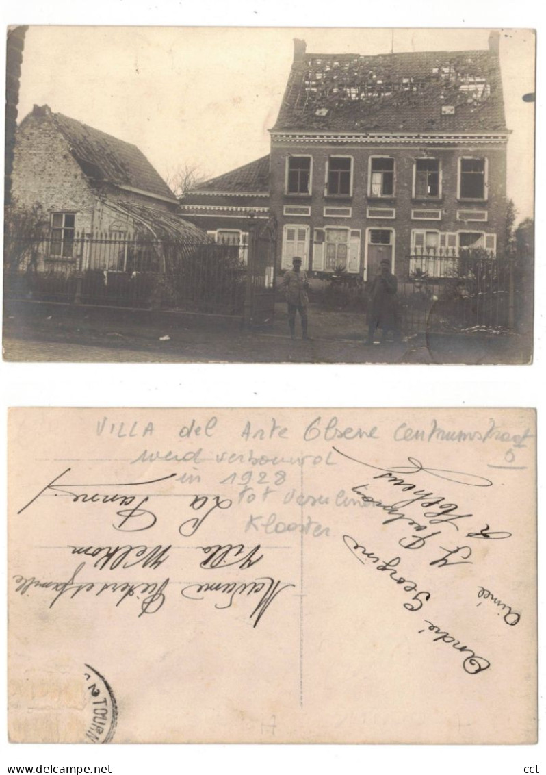 Olsene  Zulte FOTOKAART  Villa del Arte Centrumstraat (met Franse soldaten Eerste wereldoorlog)