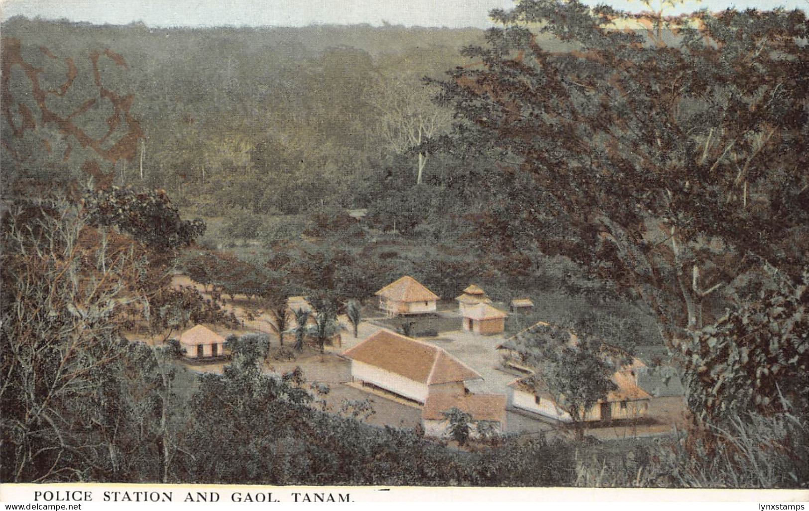 Oman Tanam Police Station and Gaol vintage postcard B948