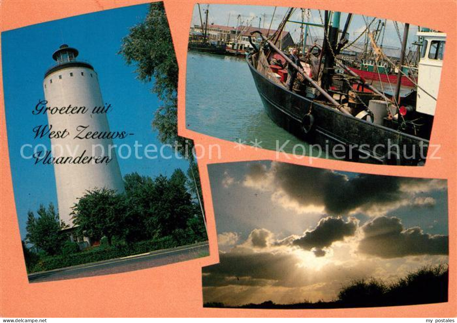 Oostburg Sluis Watertoren Vissersboot te Breskens Avondlucht met duinrand