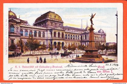 32333 /  Gruß aus WIEN Gruss Universität mit Liebenberg-Denkmal 1899 à Louise LEMARCHAND Villa Guilia Bellagio Lac Como