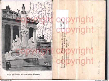 477384,Wien Innere Stadt Parlament m. Brunnen Athene Statue