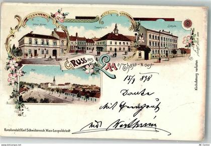 2136 Laa an der Thaya 1898 Lithographie Schule Hotel Müller Sparkasse - 13645154