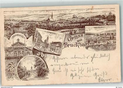 2460 Bruck an der Leitha 1898 Lithographie Kirchengasse Lagen Hauptwache... - 13641304