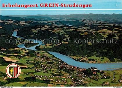 Grein Donau Oberoesterreich Fliegeraufnahme