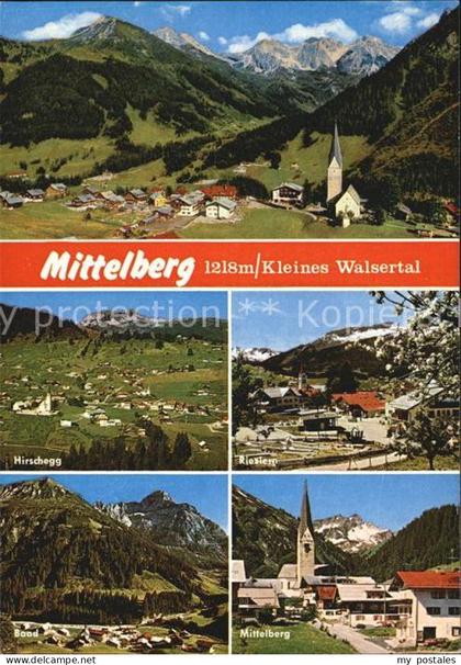 Mittelberg Kleinwalsertal Gesamtansicht Hirschegg Rietzlern Mittelberg Baad