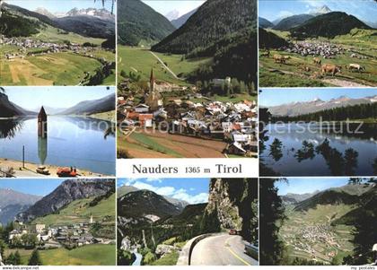 Nauders Tirol Panorama Ortsansichten Strassenpartie See