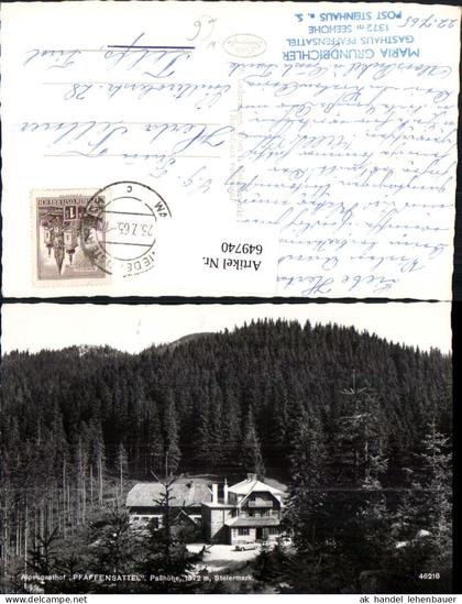 649740,Foto Ak Alpengasthof Pfaffensattel Steinhaus am Semmering Spital am Semmering