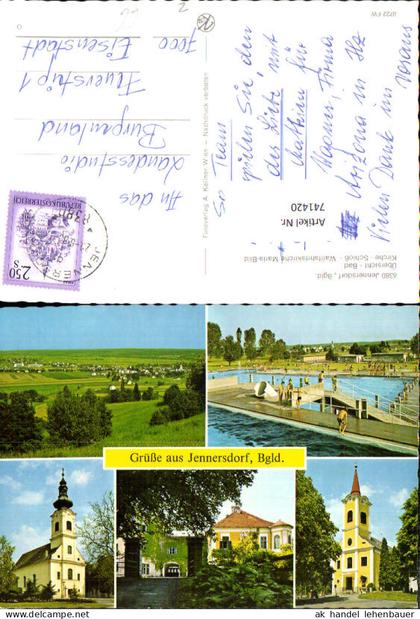 741420 Mehrbild AK Jennersdorf Totale Kirche Schwimmbad Schloss Wallfahrtskirche Maria-Bild