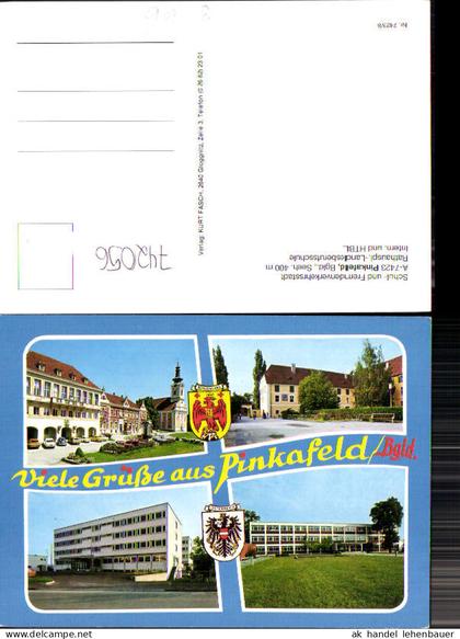 742056 Mehrbild AK Pinkafeld Rathausplatz Landesberufsschule Intern. u. HTBL