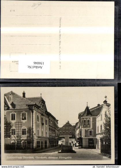 156046,Peuerbach Platzansicht m. Brunnen u. Personen