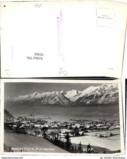 92984,Wattens in Tirol m. Karwendel 1930