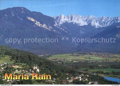 Maria Rain Kaernten Panorama Wallfahrtsort gegen Ferlach und Koschuta Bergmassiv