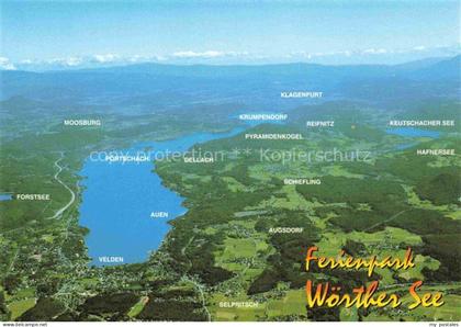 Velden  Woerthersee AT Woerthersee Panorama Luftbild Velden Poertschach Klagenfu