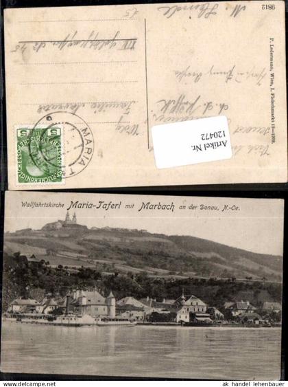 120472,Maria Taferl und Maria Taferl m. Donau Dampfer am Fluss