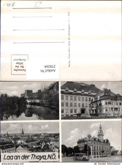 278264,Laa an d. Thaya Totale Rathaus Burg Bus Mehrbildkarte