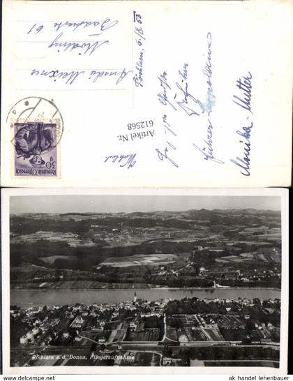 612568,tolle Fliegeraufnahme Pöchlarn an der Donau